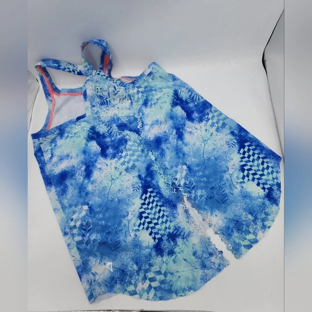 Ivivva Lululemon Girls Tranquil Blue Racerback Vented Laser Cut Tank Size 12